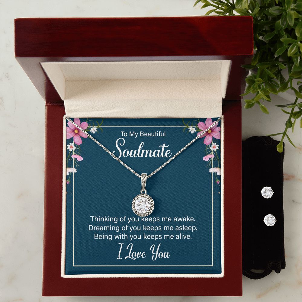 Girlfriend Necklace and Earring Set, Girlfriend Jewelry Gift Set | Custom Heart Design