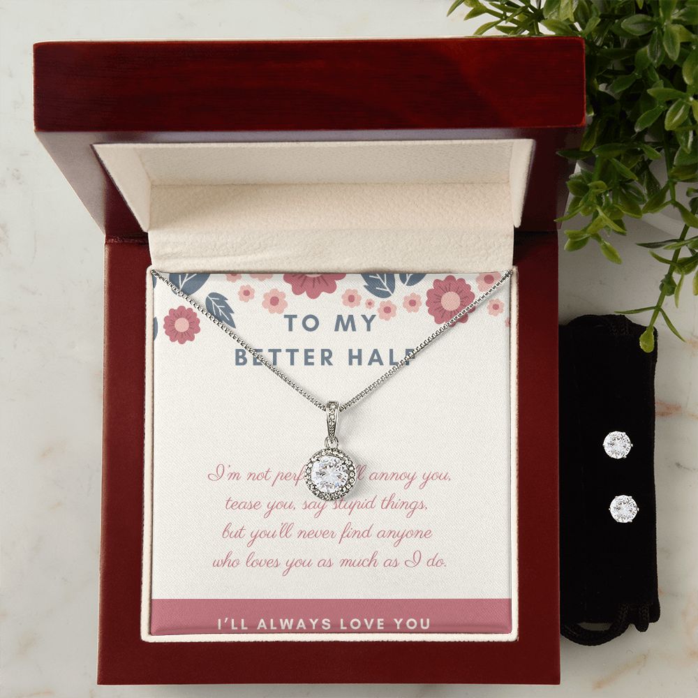 Girlfriend Necklace and Earring Set, Girlfriend Jewelry Gift Set | Custom Heart Design