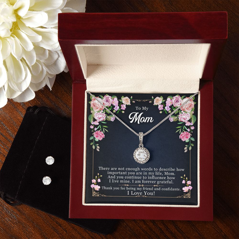 Mom Solitaire Jewelry Set-I am forever grateful | Custom Heart Design