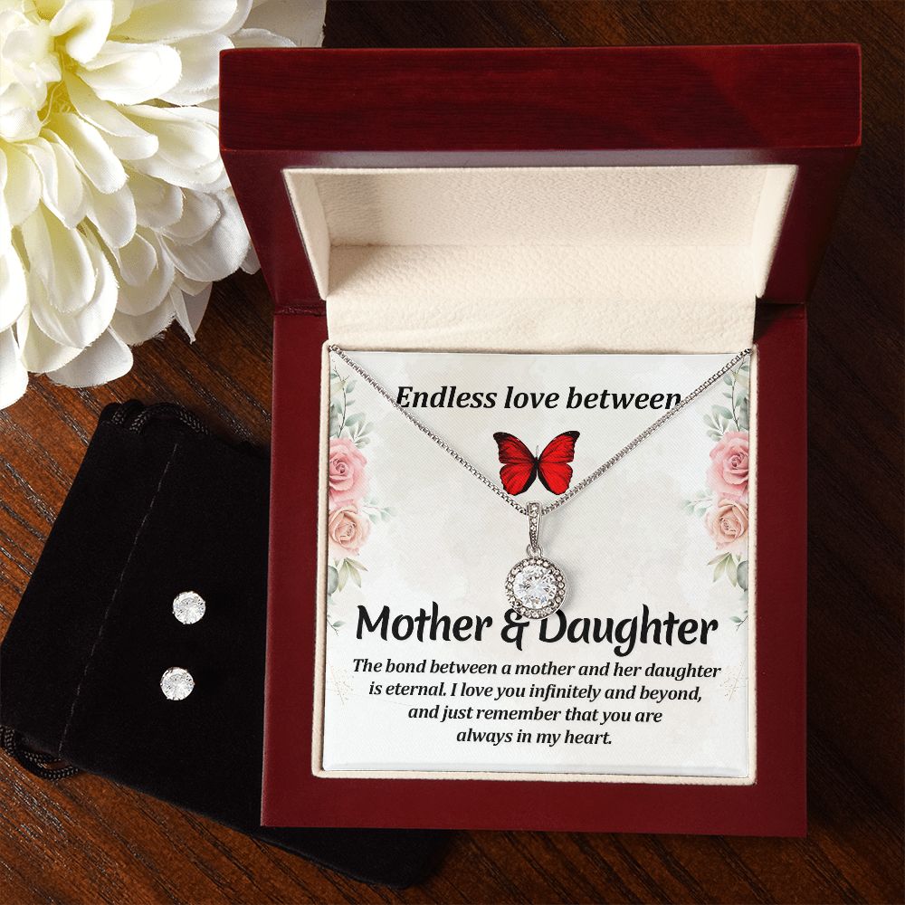 Mom Solitaire Jewelry Set-Endless love | Custom Heart Design