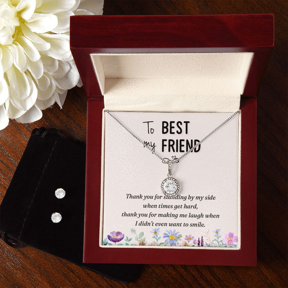 Mom Solitaire Jewelry Set-You are my best friend | Custom Heart Design