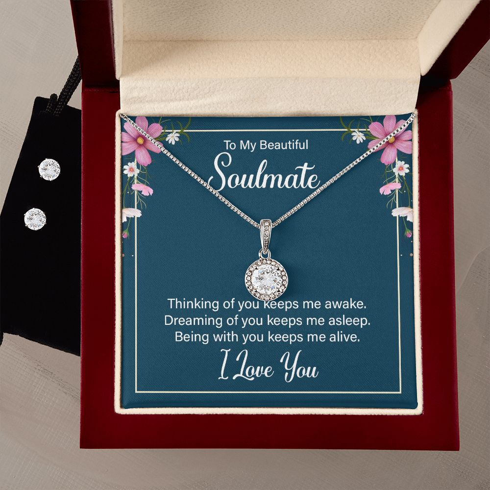 Girlfriend Necklace and Earring Set, Girlfriend Jewelry Gift Set | Custom Heart Design