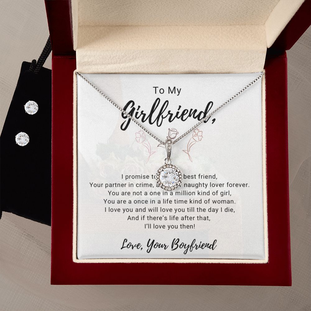 Girlfriend Necklace and Earring Set, Girlfriend Jewelry Gift Set | Custom Heart Design