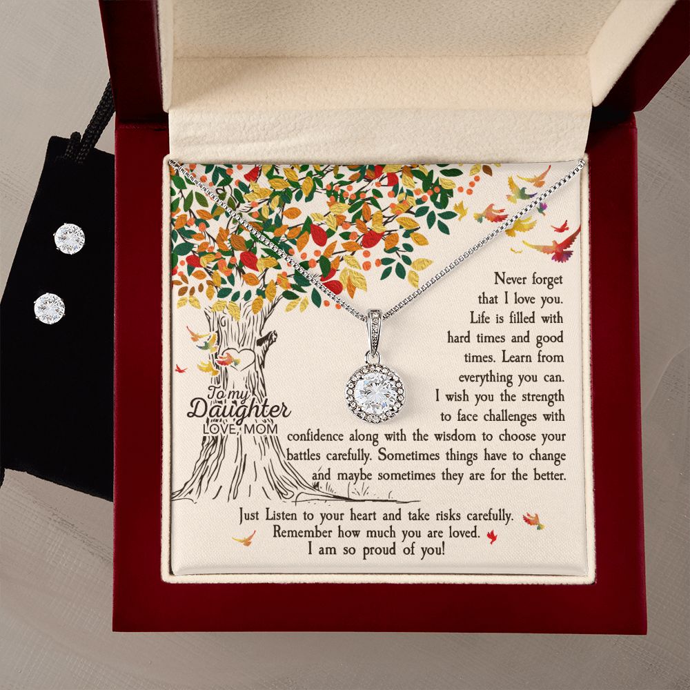 Daughter Eternal Hope Necklace and Earring Set | Custom Heart Design