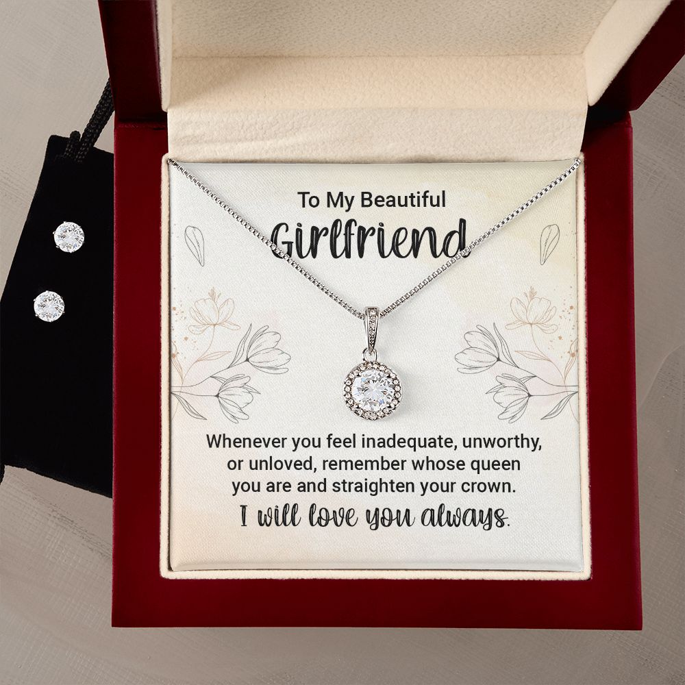 Girlfriend Necklace and Earring Set, Girlfriend Jewelry Gift Set | Custom Heart Design