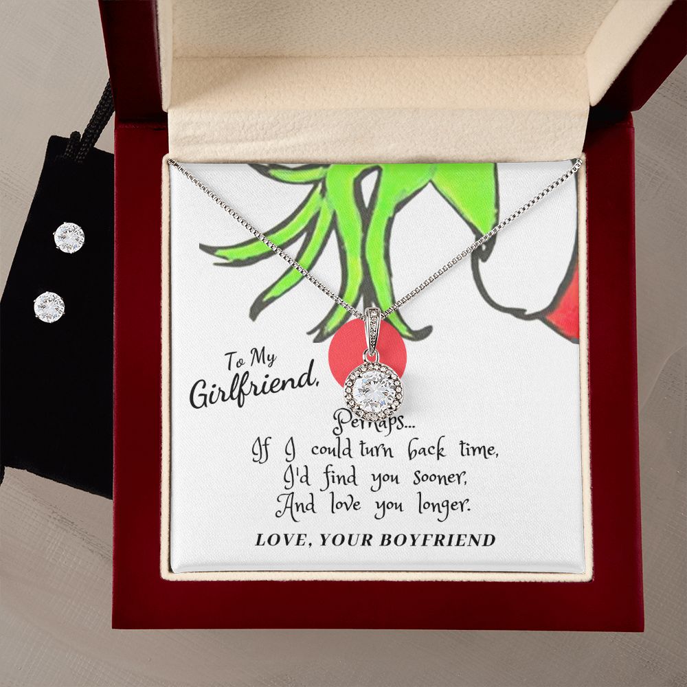 Girlfriend Necklace and Earring Set, Girlfriend Jewelry Gift Set | Custom Heart Design