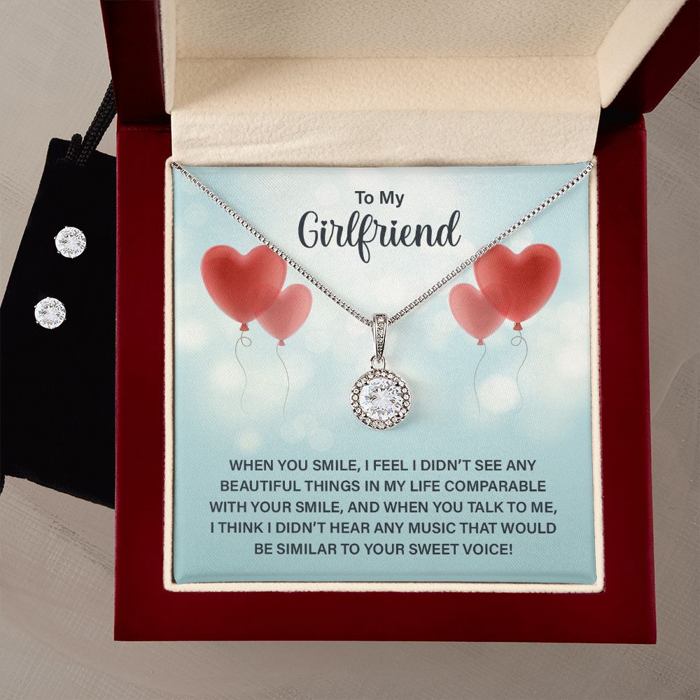 Girlfriend Necklace and Earring Set, Girlfriend Jewelry Gift Set | Custom Heart Design