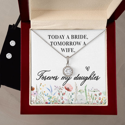 Daughter Eternal Hope Necklace and Earring Set | Custom Heart Design
