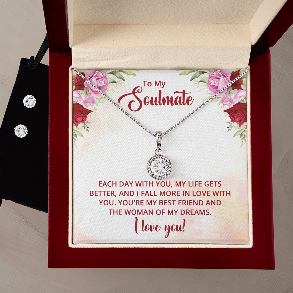 Girlfriend Necklace and Earring Set, Girlfriend Jewelry Gift Set | Custom Heart Design