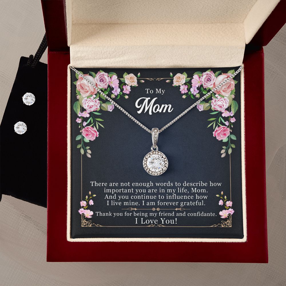 Mom Solitaire Jewelry Set-I am forever grateful | Custom Heart Design