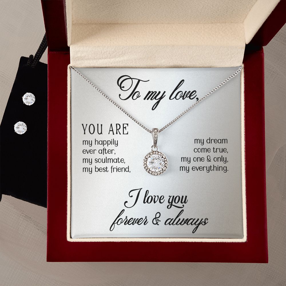 Girlfriend Necklace and Earring Set, Girlfriend Jewelry Gift Set | Custom Heart Design