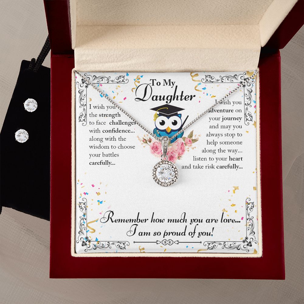 Daughter Eternal Hope Necklace and Earring Set | Custom Heart Design