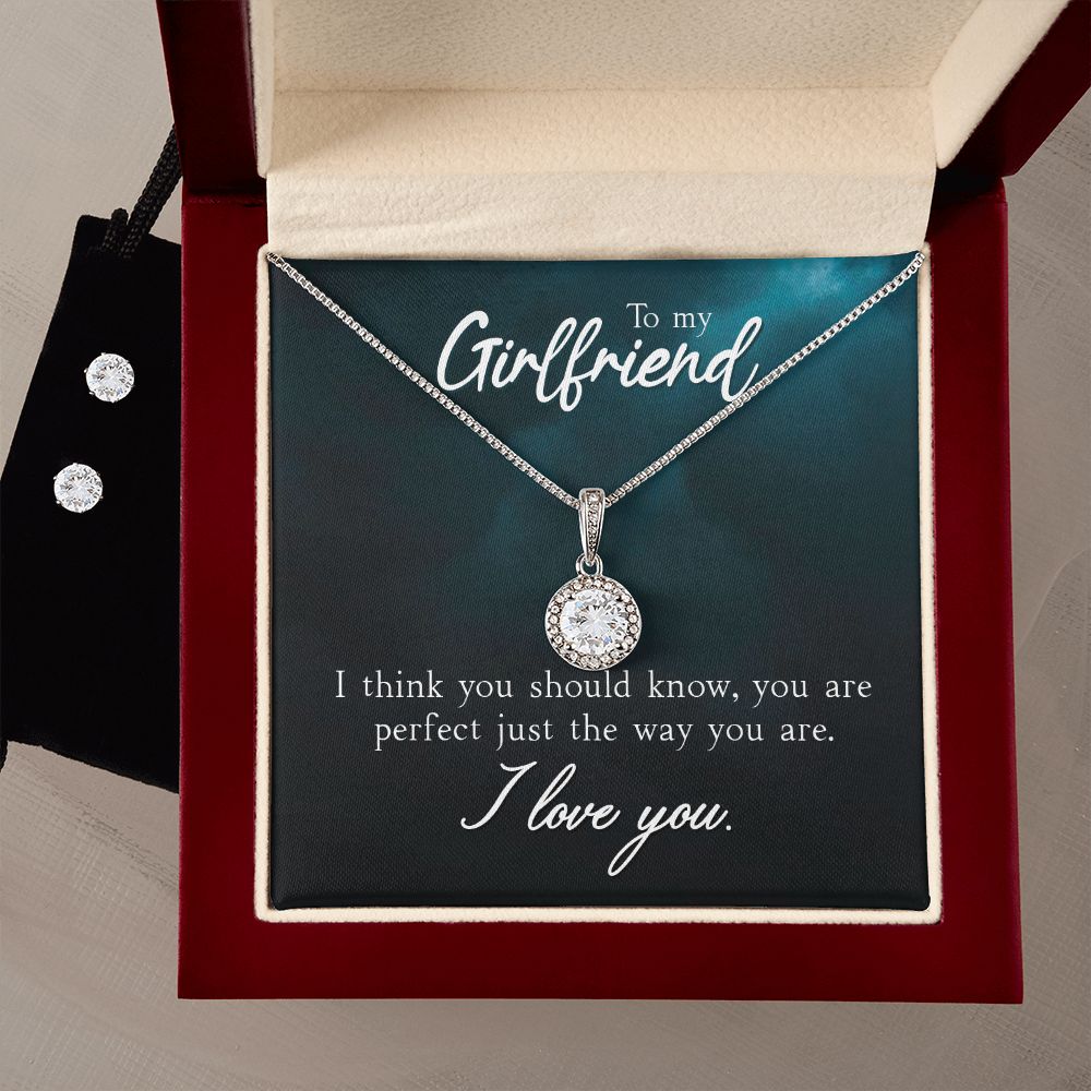 Girlfriend Necklace and Earring Set, Girlfriend Jewelry Gift Set | Custom Heart Design