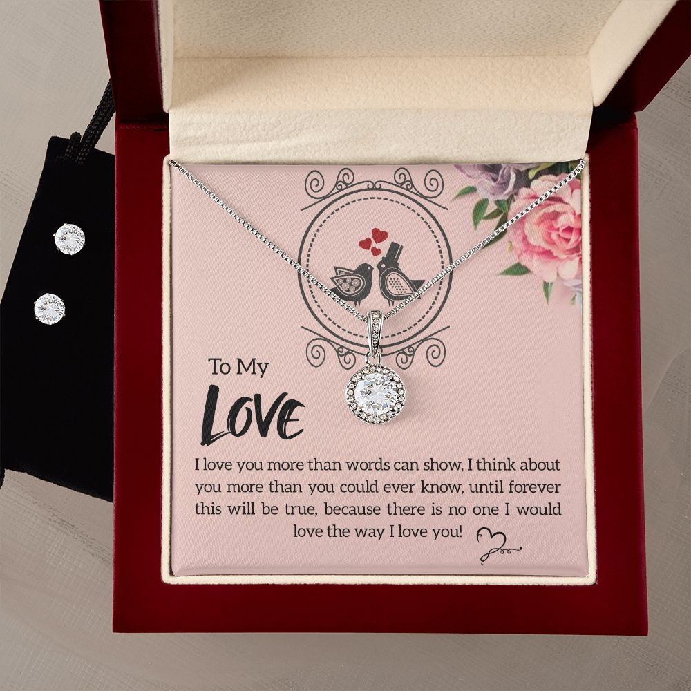 Girlfriend Necklace and Earring Set, Girlfriend Jewelry Gift Set | Custom Heart Design