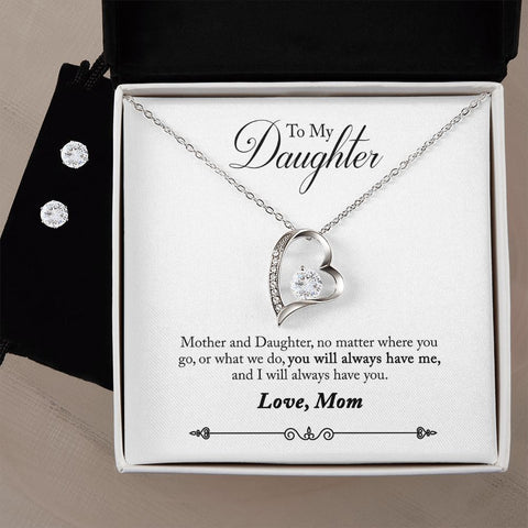 Daughter Forever Love Heart Jewelry Set | Custom Heart Design