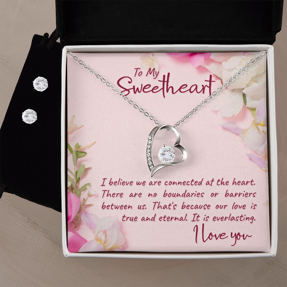Girlfriend Jewelry Set, Heart Necklace and Earring Set | Custom Heart Design
