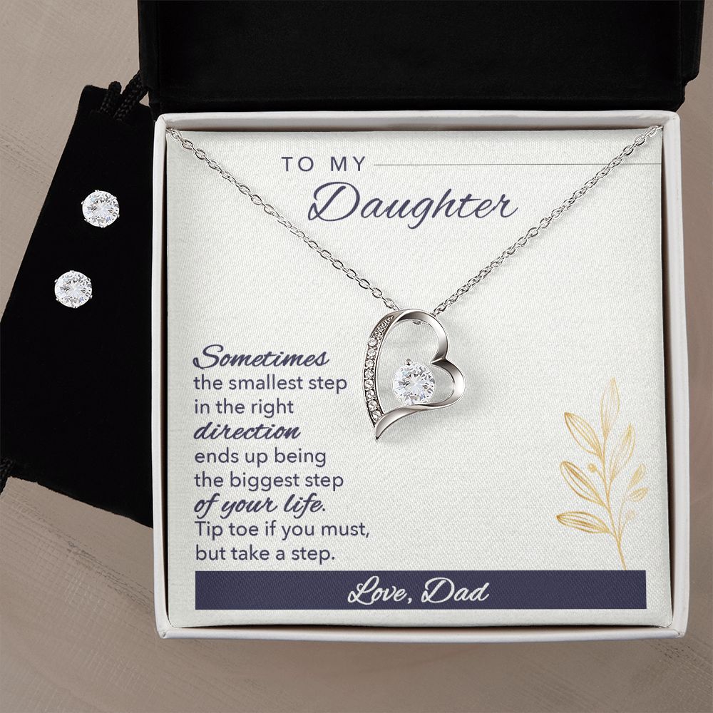 Daughter Forever Love Heart Jewelry Set | Custom Heart Design