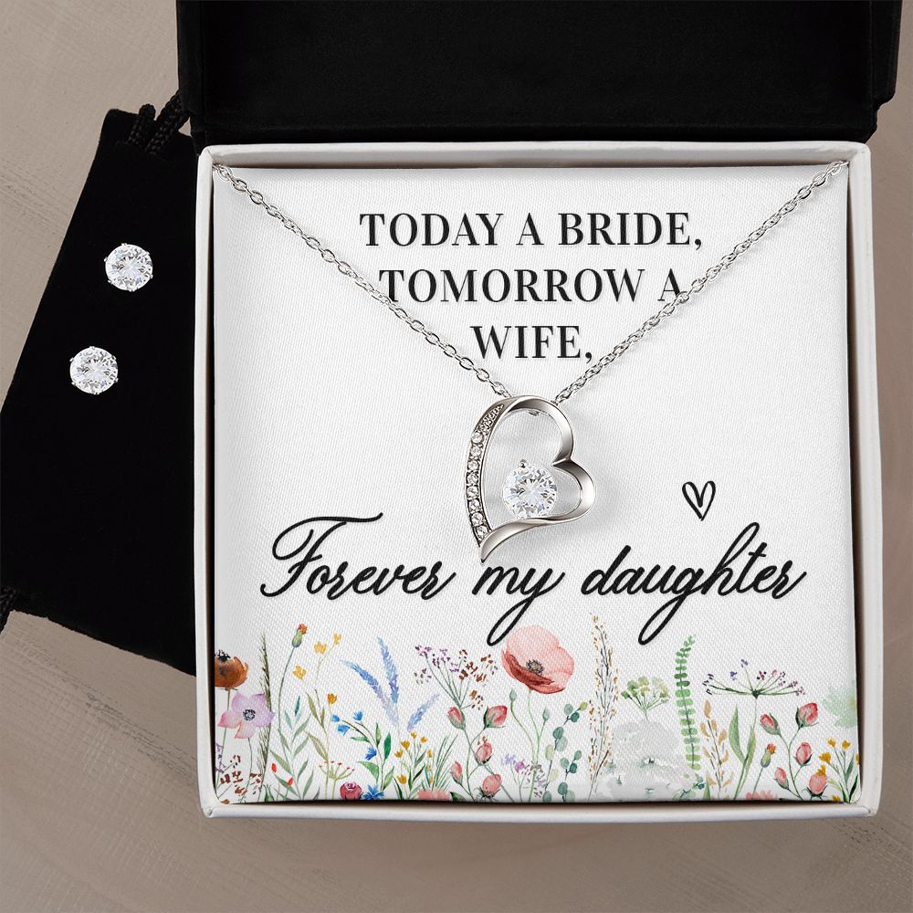 Daughter Forever Love Heart Jewelry Set | Custom Heart Design