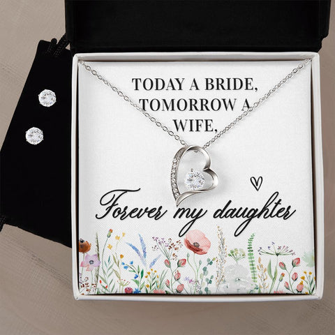 Daughter Forever Love Heart Jewelry Set | Custom Heart Design