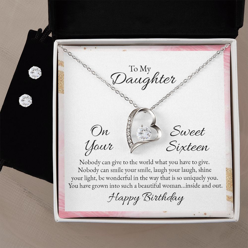 Daughter Forever Love Heart Jewelry Set | Custom Heart Design