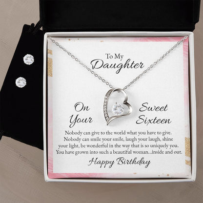 Daughter Forever Love Heart Jewelry Set | Custom Heart Design