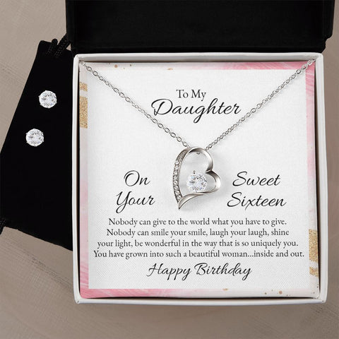 Daughter Forever Love Heart Jewelry Set | Custom Heart Design