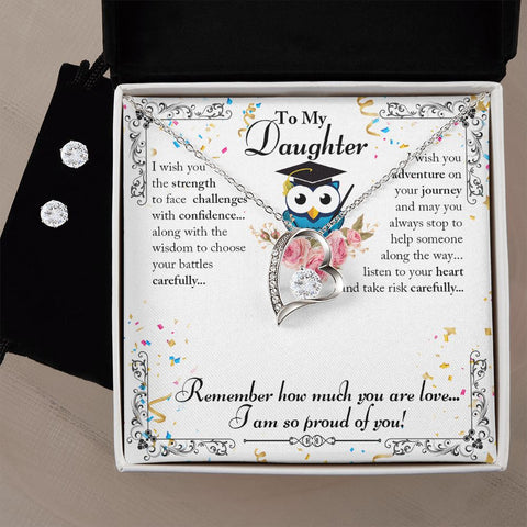 Daughter Forever Love Heart Jewelry Set | Custom Heart Design