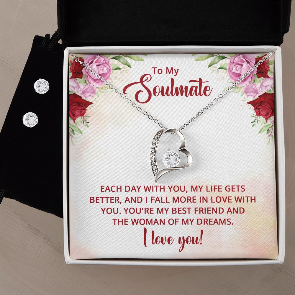 Girlfriend Jewelry Set, Heart Necklace and Earring Set | Custom Heart Design