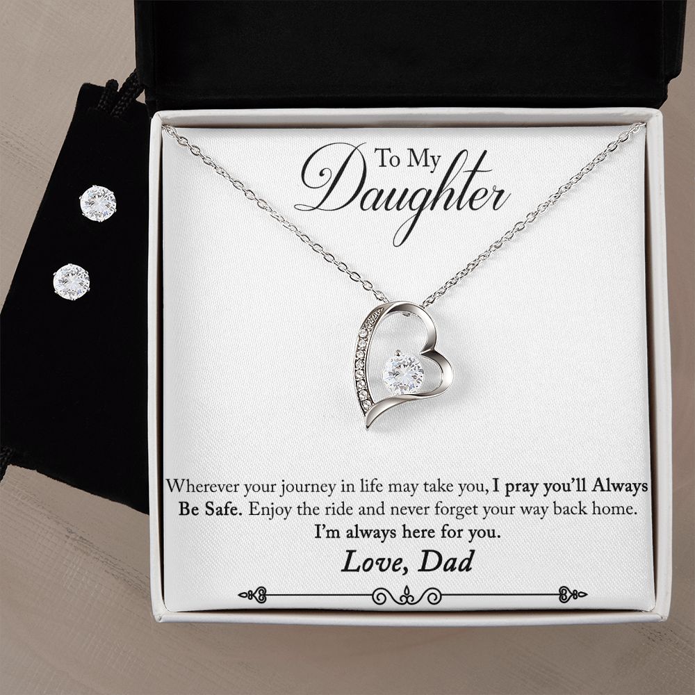 Daughter Forever Love Heart Jewelry Set | Custom Heart Design