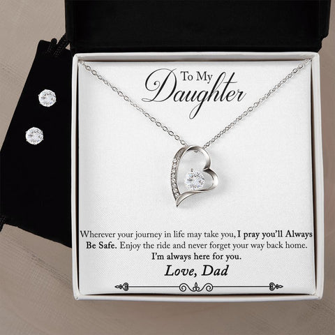 Daughter Forever Love Heart Jewelry Set | Custom Heart Design