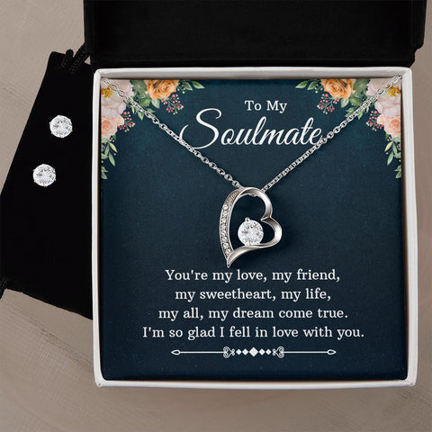 Girlfriend Jewelry Set, Heart Necklace and Earring Set | Custom Heart Design
