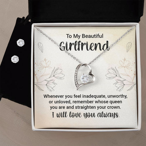 Girlfriend Jewelry Set, Heart Necklace and Earring Set | Custom Heart Design