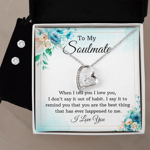 Girlfriend Jewelry Set, Heart Necklace and Earring Set | Custom Heart Design