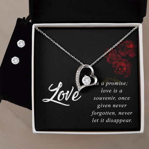 Girlfriend Jewelry Set, Heart Necklace and Earring Set | Custom Heart Design