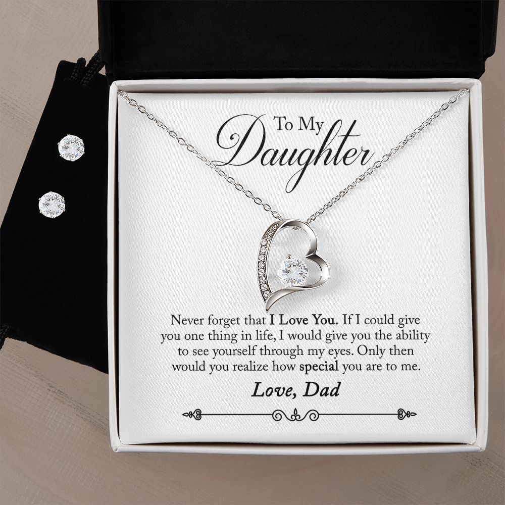 Daughter Forever Love Heart Jewelry Set | Custom Heart Design