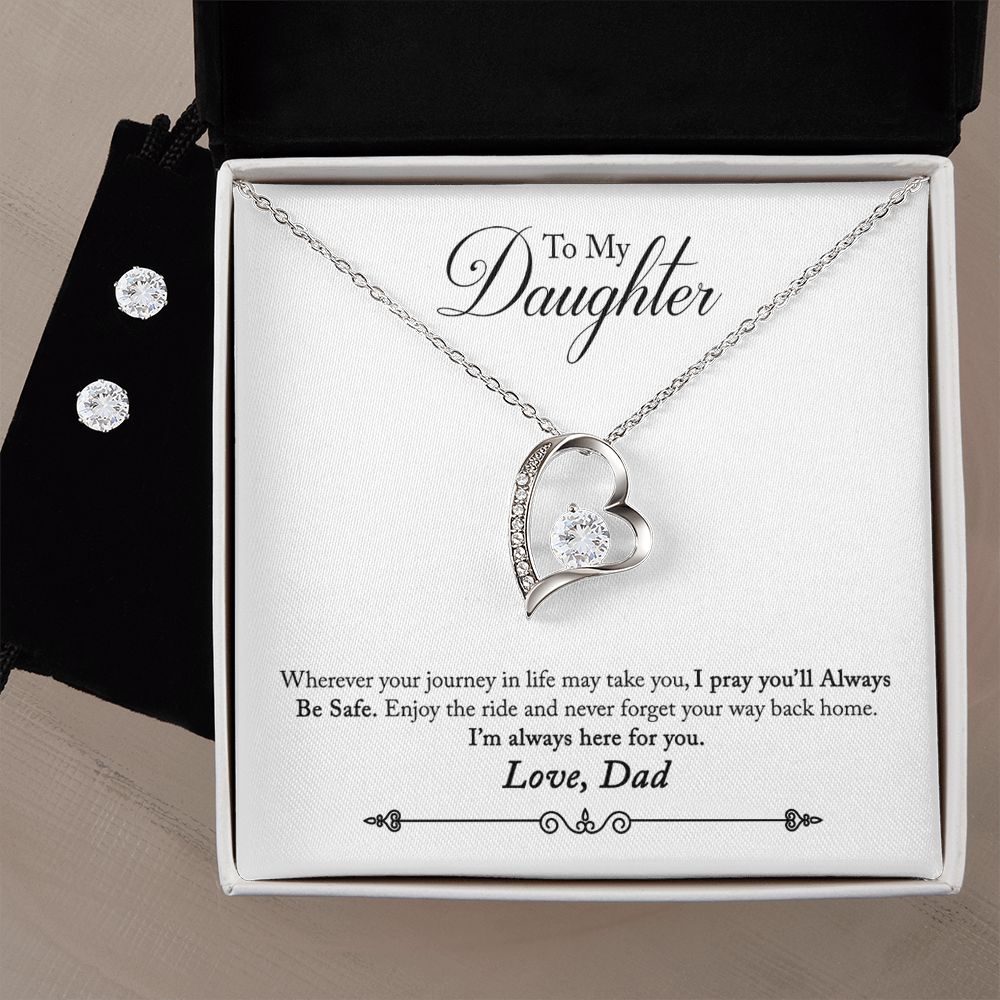 Daughter Forever Love Heart Jewelry Set | Custom Heart Design