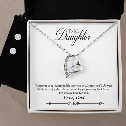 Daughter Forever Love Heart Jewelry Set | Custom Heart Design