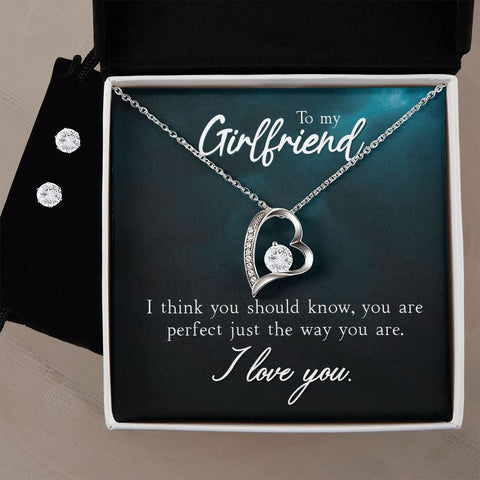Girlfriend Jewelry Set, Heart Necklace and Earring Set | Custom Heart Design