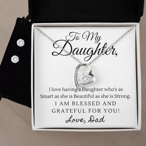 Daughter Forever Love Heart Jewelry Set | Custom Heart Design