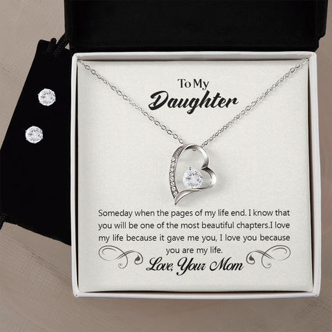 Daughter Forever Love Heart Jewelry Set | Custom Heart Design