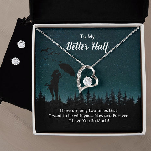 Girlfriend Jewelry Set, Heart Necklace and Earring Set | Custom Heart Design