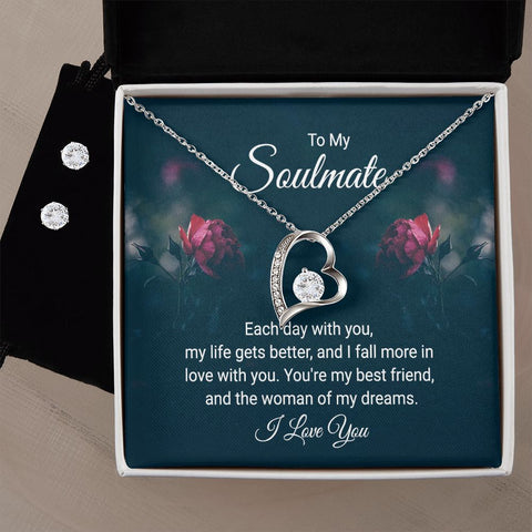 Girlfriend Jewelry Set, Heart Necklace and Earring Set | Custom Heart Design