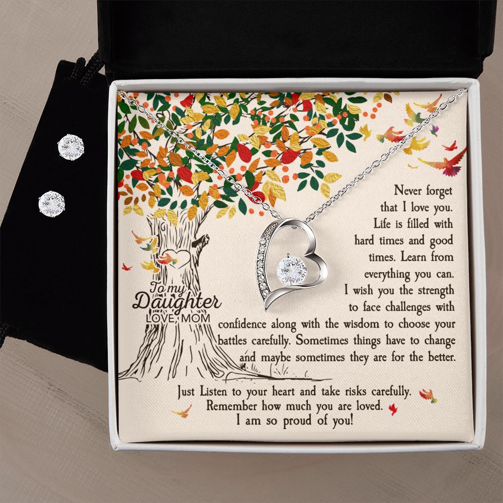 Daughter Forever Love Heart Jewelry Set | Custom Heart Design