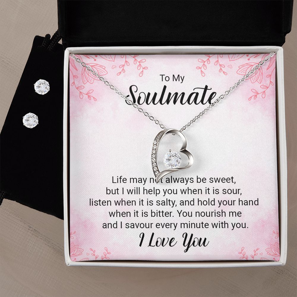 Girlfriend Jewelry Set, Heart Necklace and Earring Set | Custom Heart Design