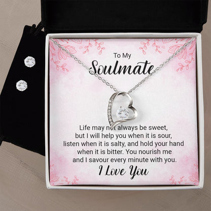 Girlfriend Jewelry Set, Heart Necklace and Earring Set | Custom Heart Design