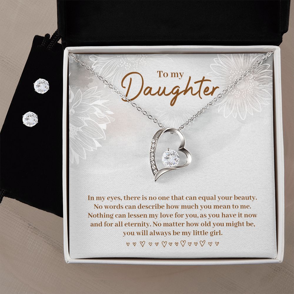 Daughter Forever Love Heart Jewelry Set | Custom Heart Design