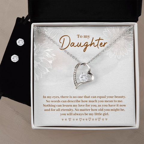 Daughter Forever Love Heart Jewelry Set | Custom Heart Design