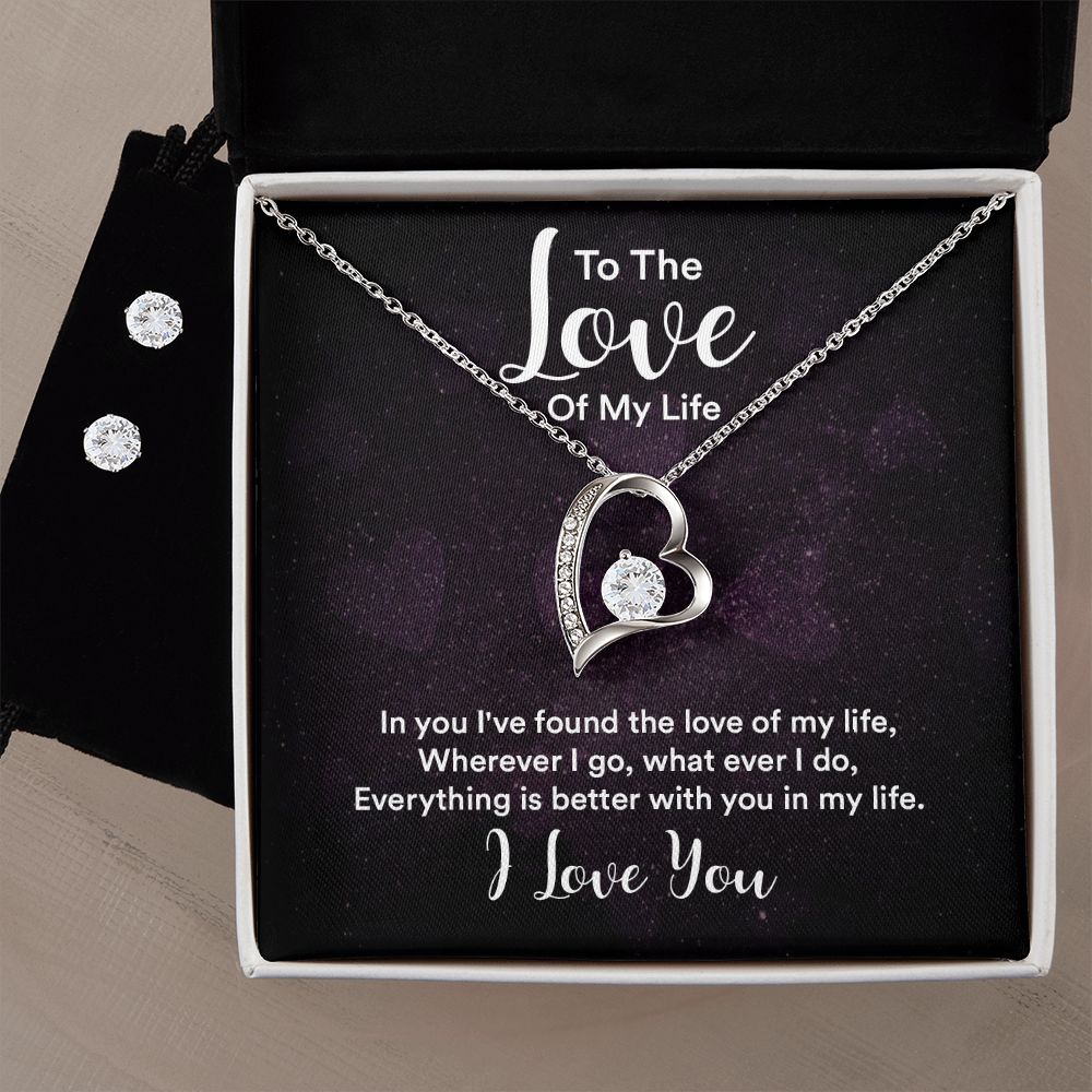 Girlfriend Jewelry Set, Heart Necklace and Earring Set | Custom Heart Design