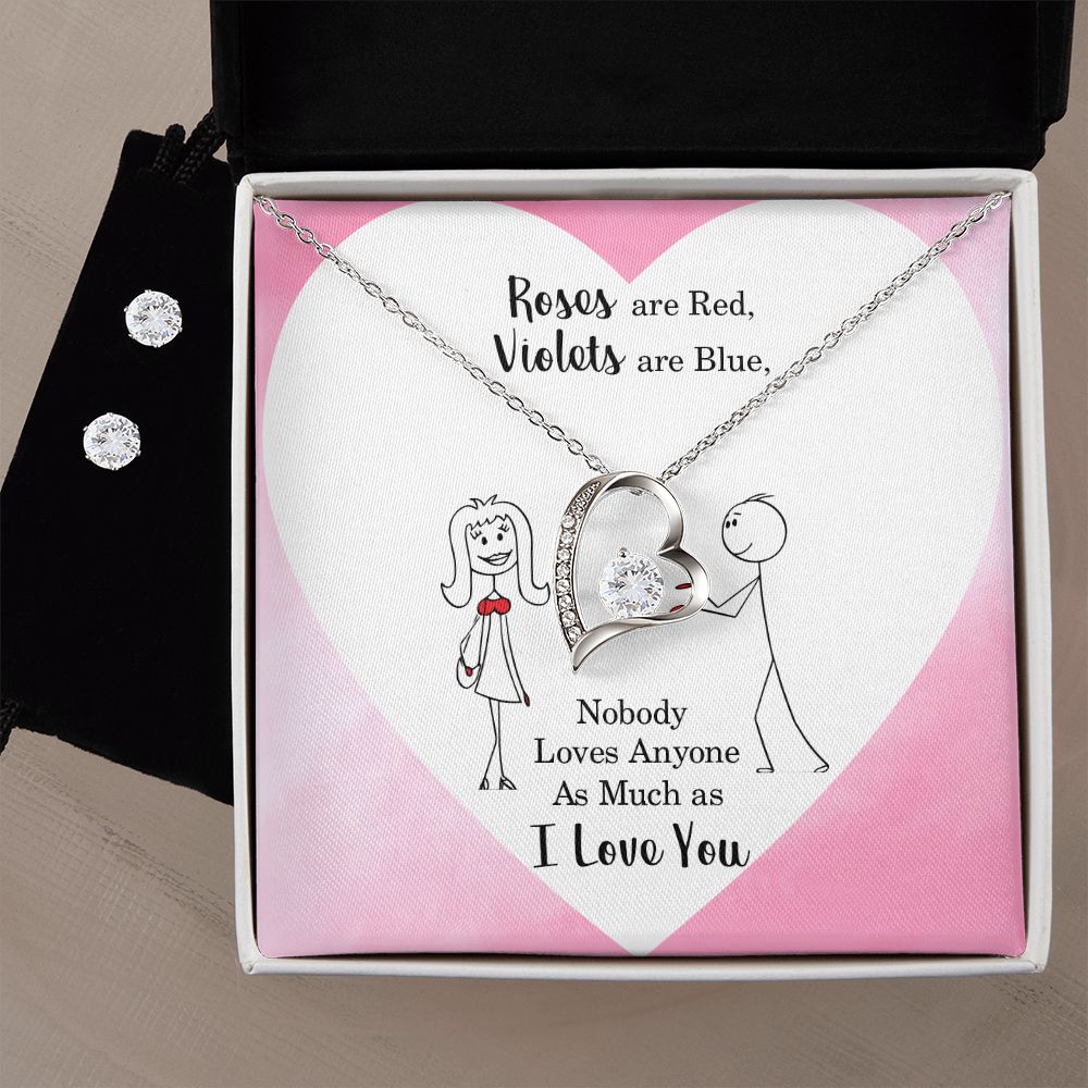 Girlfriend Jewelry Set, Heart Necklace and Earring Set | Custom Heart Design