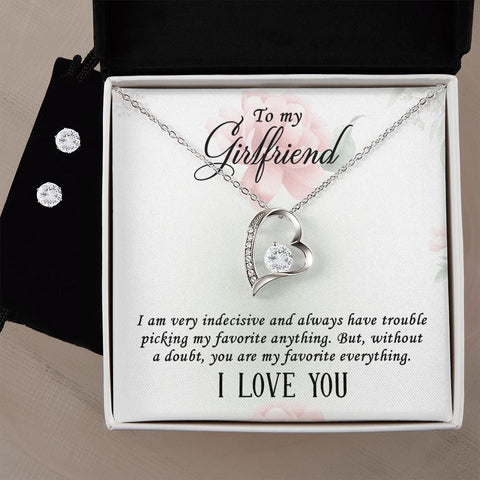 Girlfriend Jewelry Set, Heart Necklace and Earring Set | Custom Heart Design